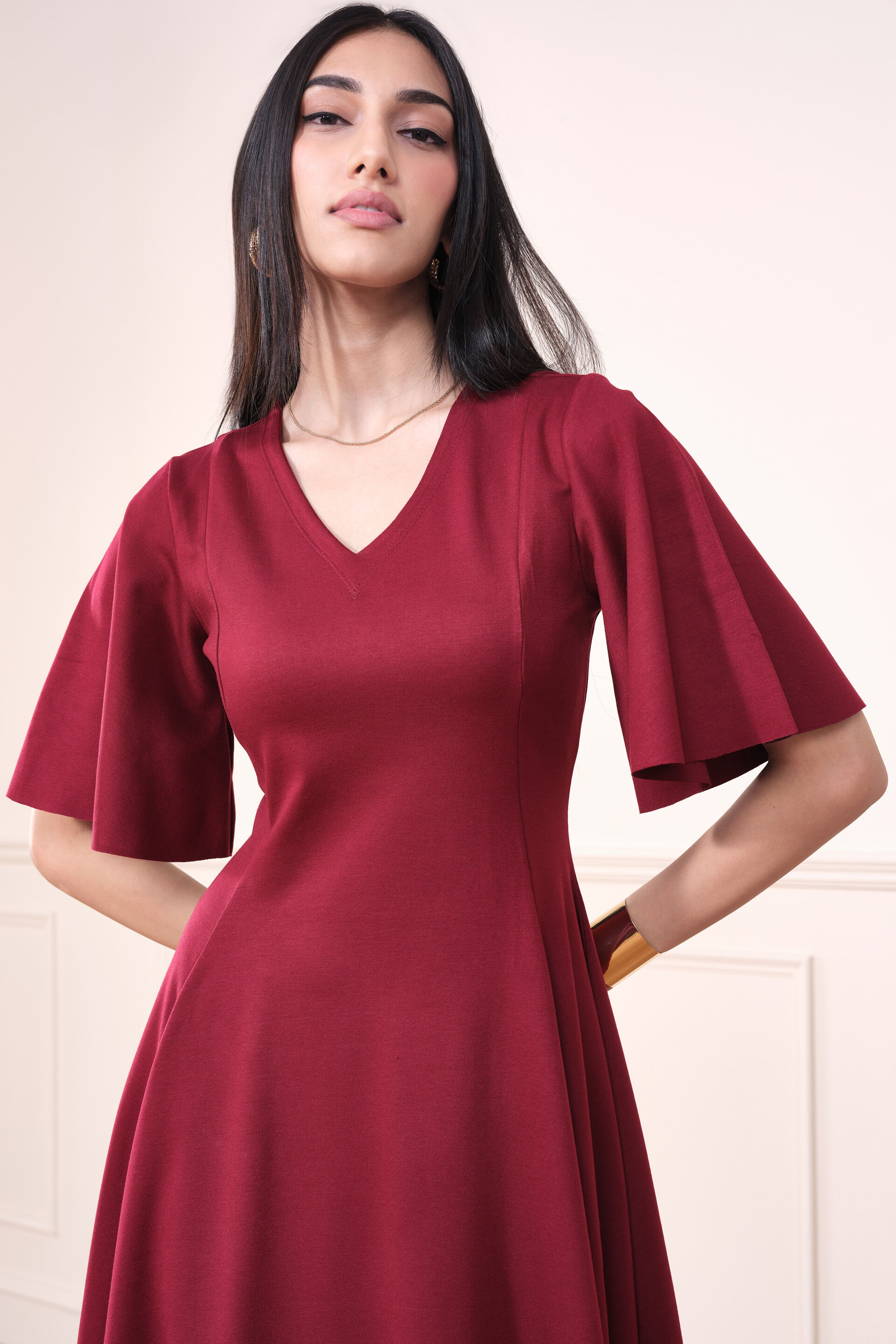 Orson Berry Dress, Maroon, image 5