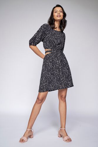 2 - Black Polka Dots Cut Out Dress, image 2
