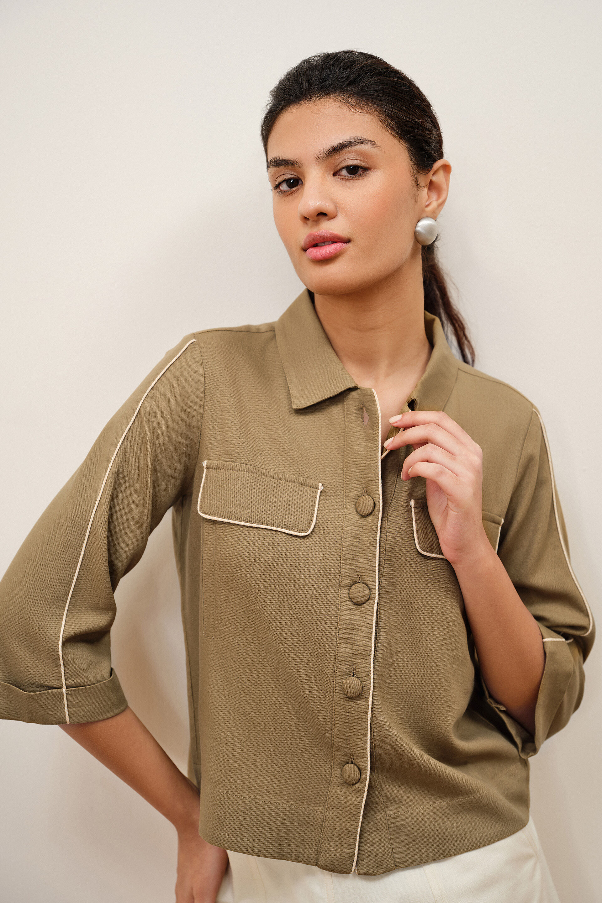 Ecria Beige Jacket, Dark Beige, image 2