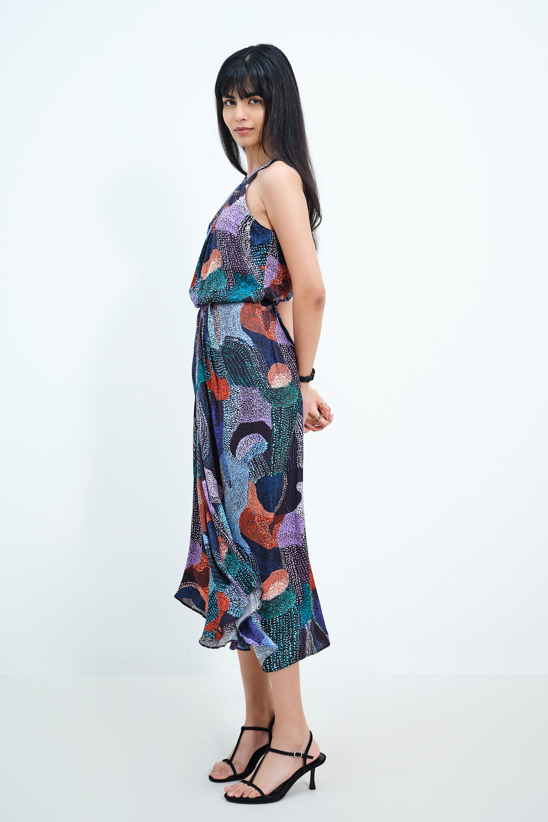 Blue Carnival Modal Dress, Blue, image 4