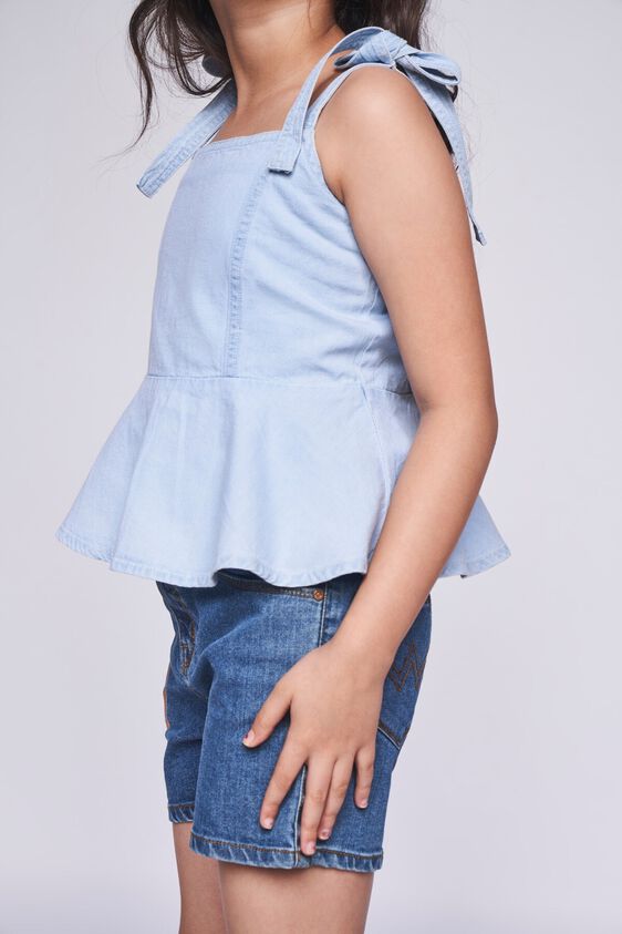 5 - Light Blue Solid Flared Top, image 5