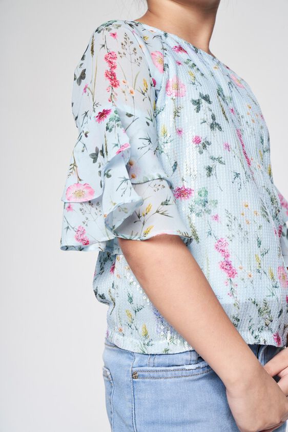 7 - Powder Blue Floral Straight Top, image 7