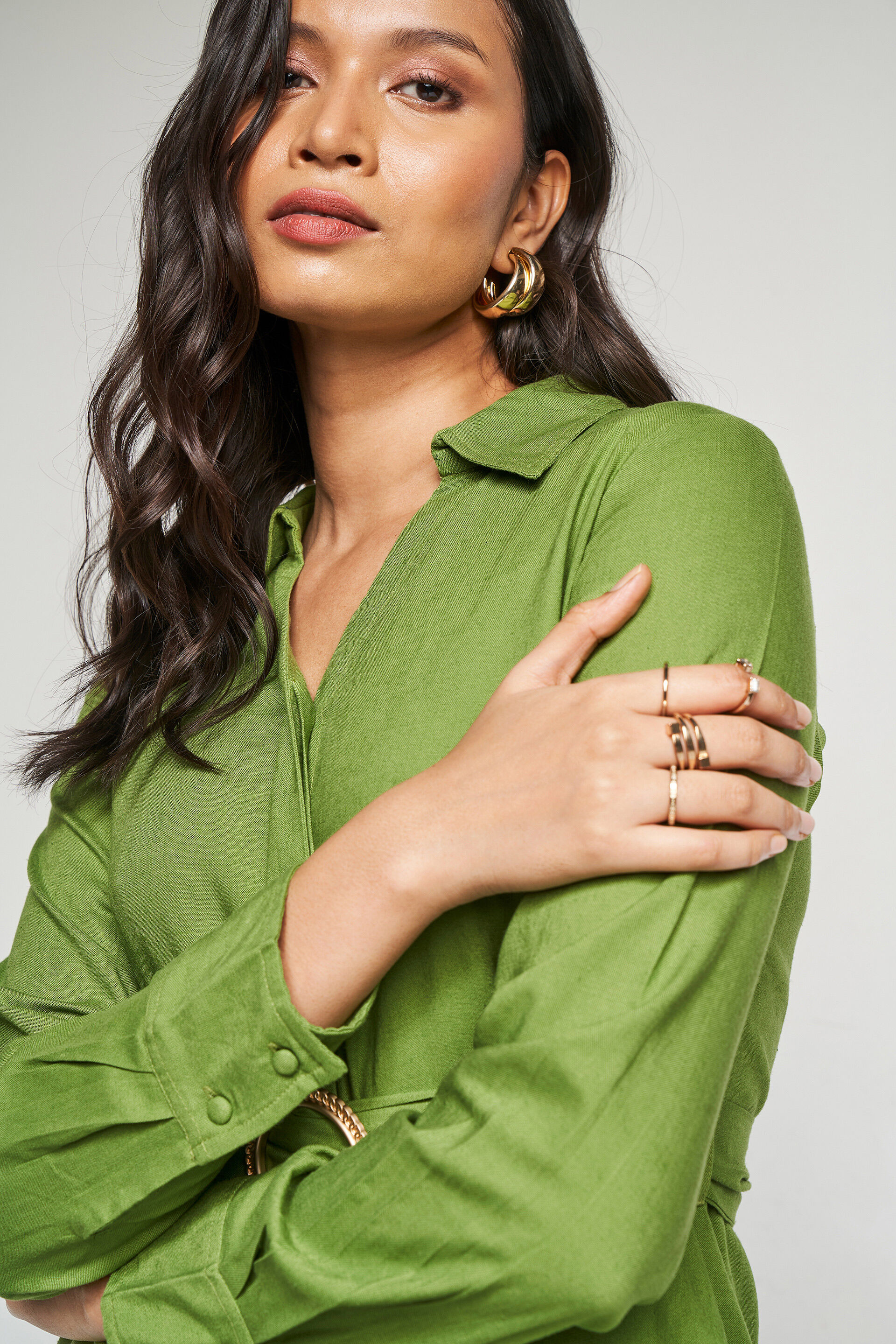 Modern Muse Shirt Dress, Green, image 9