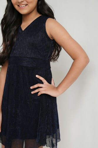 Navy Blue Solid Straight Dress, Navy Blue, image 5