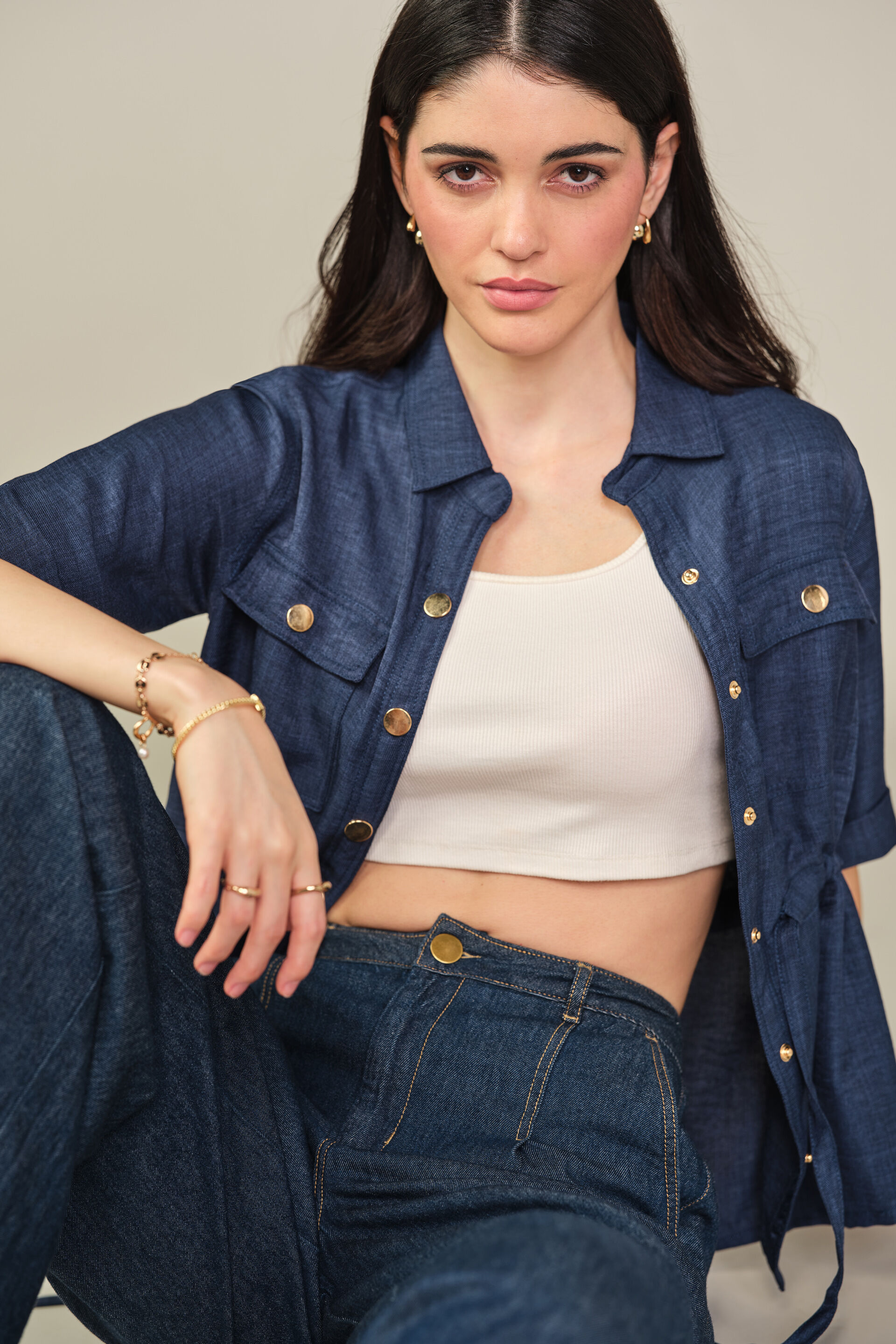Elin Ecru Blue Shirt, Blue, image 2