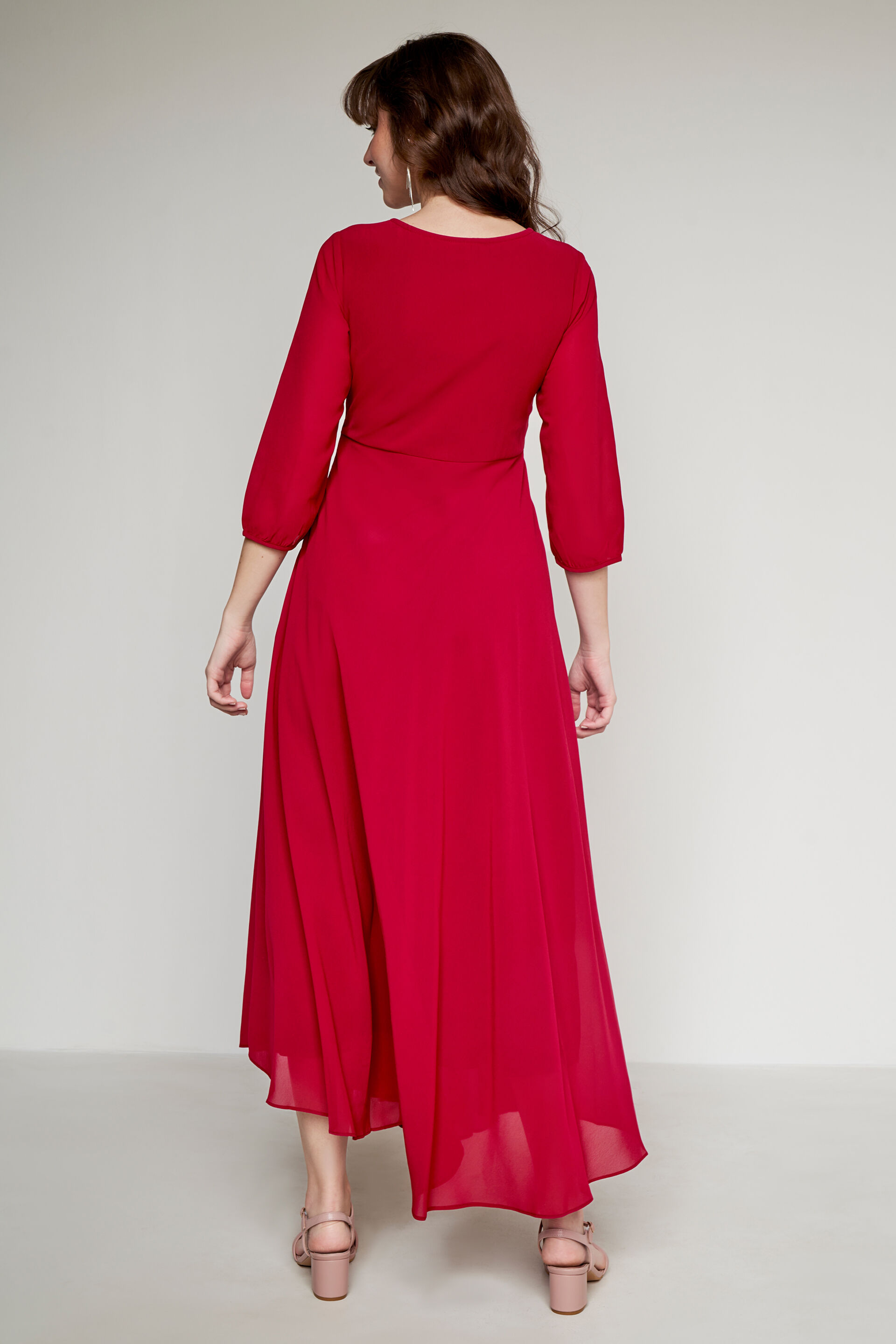 Buy Wine Solid Flared Gown Online at Best Price at ANDIndia