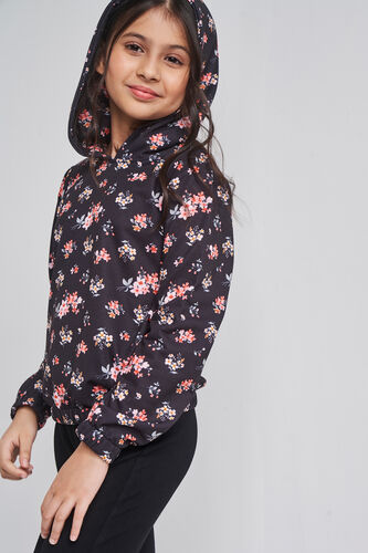 Black Floral Straight Jacket, Black, image 7