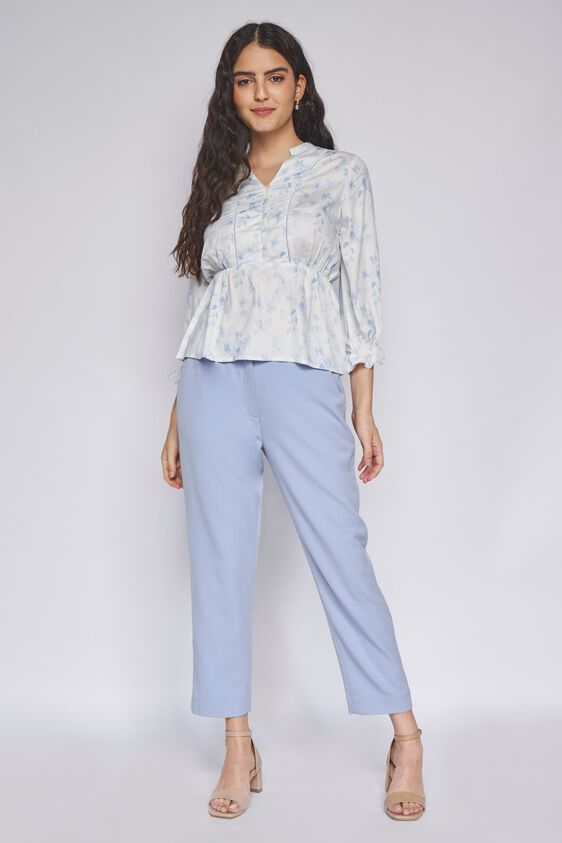 4 - Blue Floral Curved Top, image 5