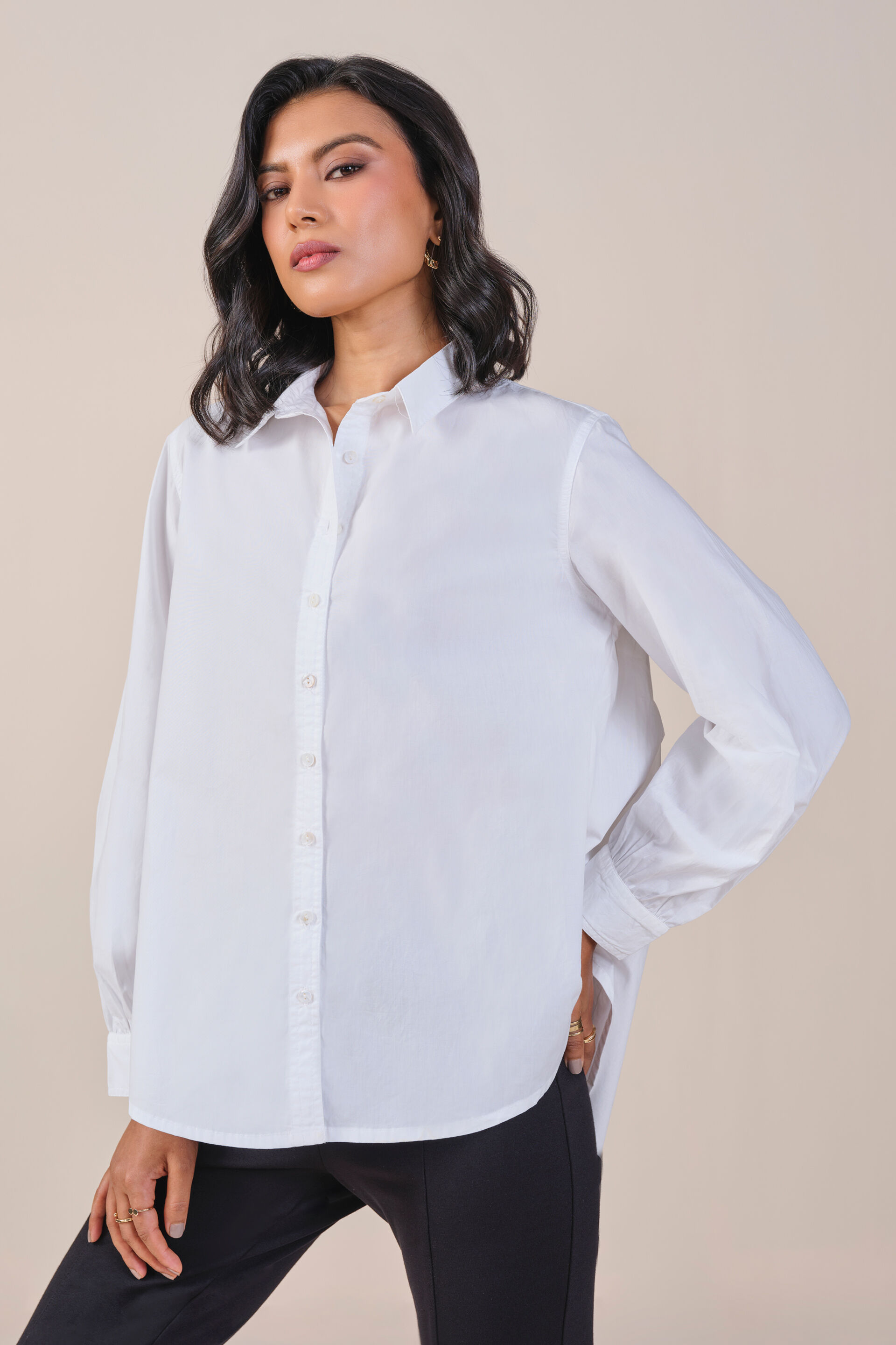 Glow on Cotton Shirt, White, image 5