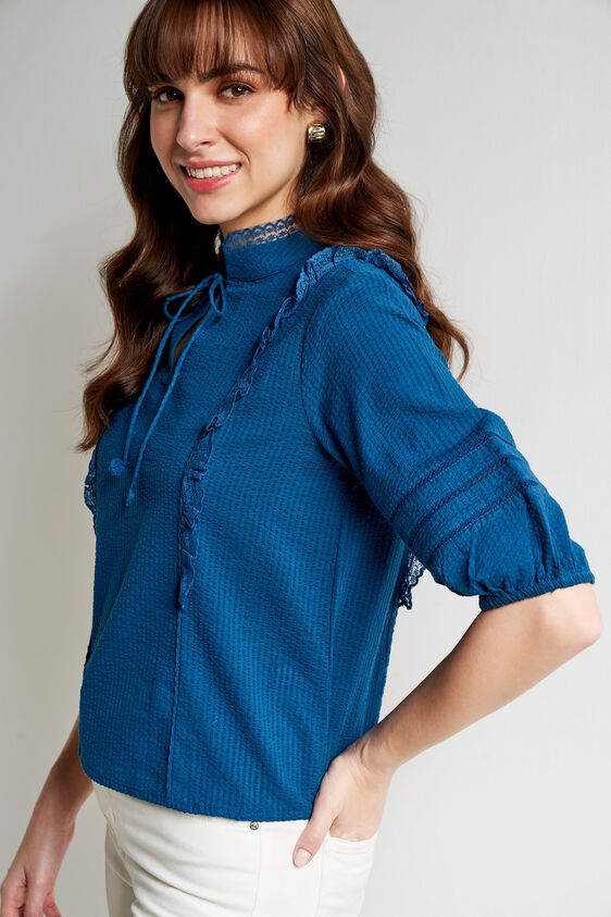 Teal Solid Curved Top, Teal, image 3
