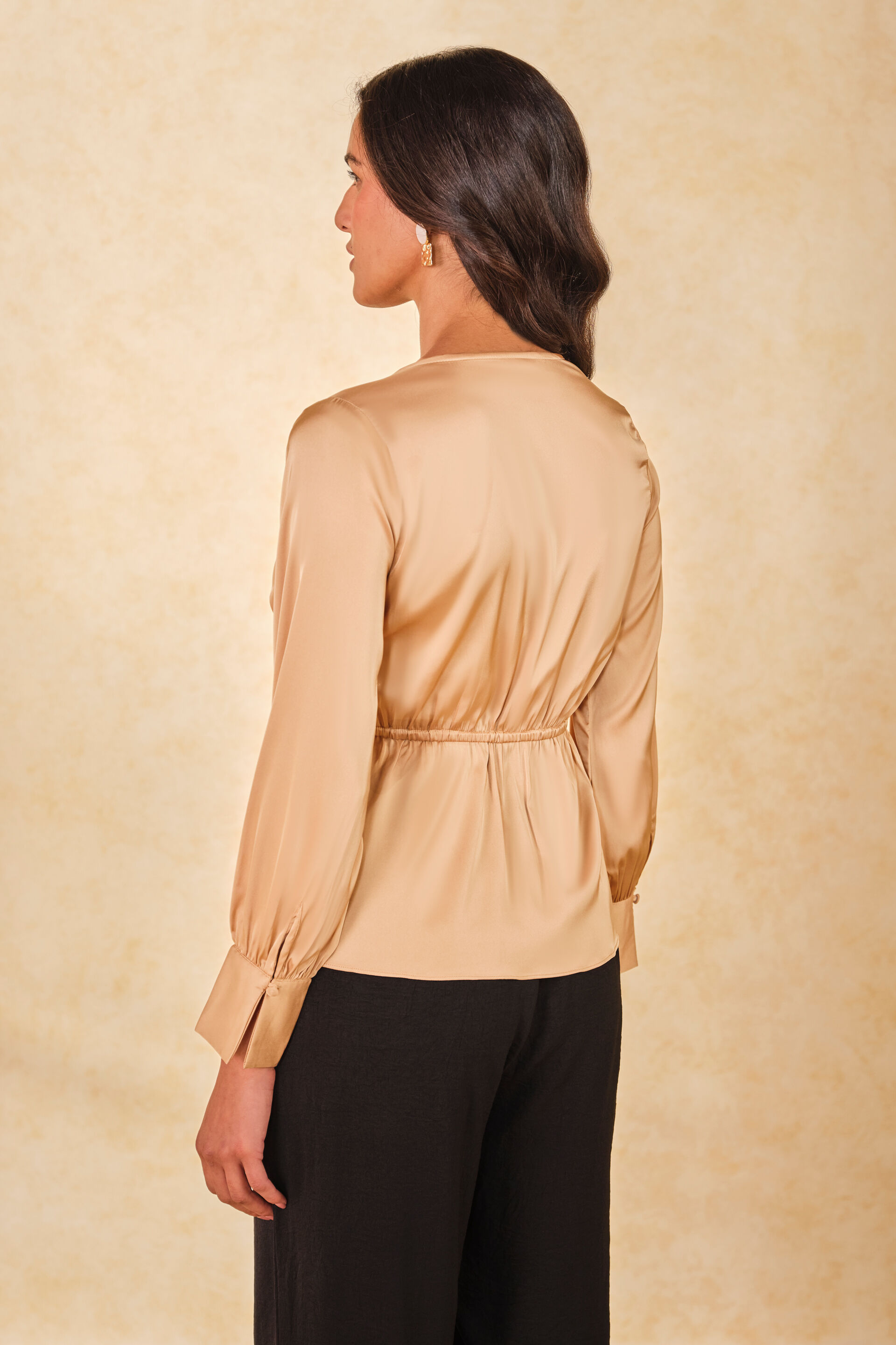Sunlit Satin Top, Gold, image 9