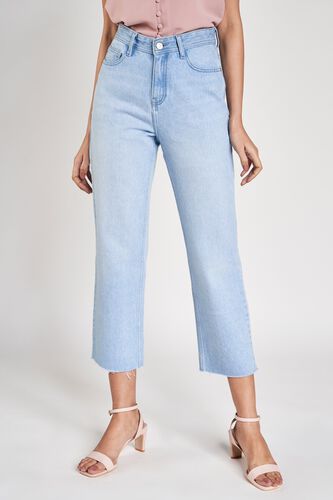 2 - Light Blue Straight Fit Cropped Bottom, image 2