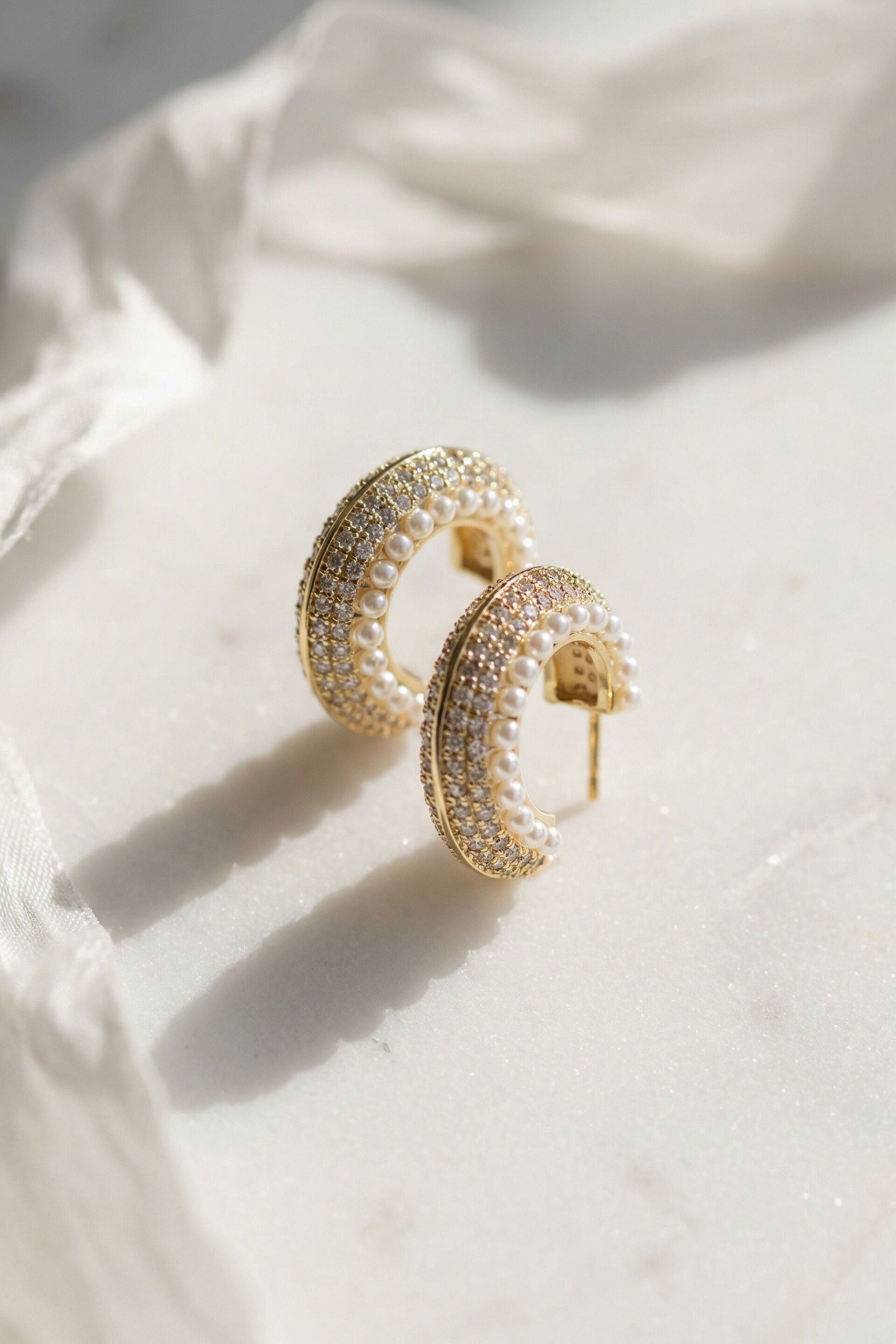 Alana Golden Hoop Earrings, , image 3