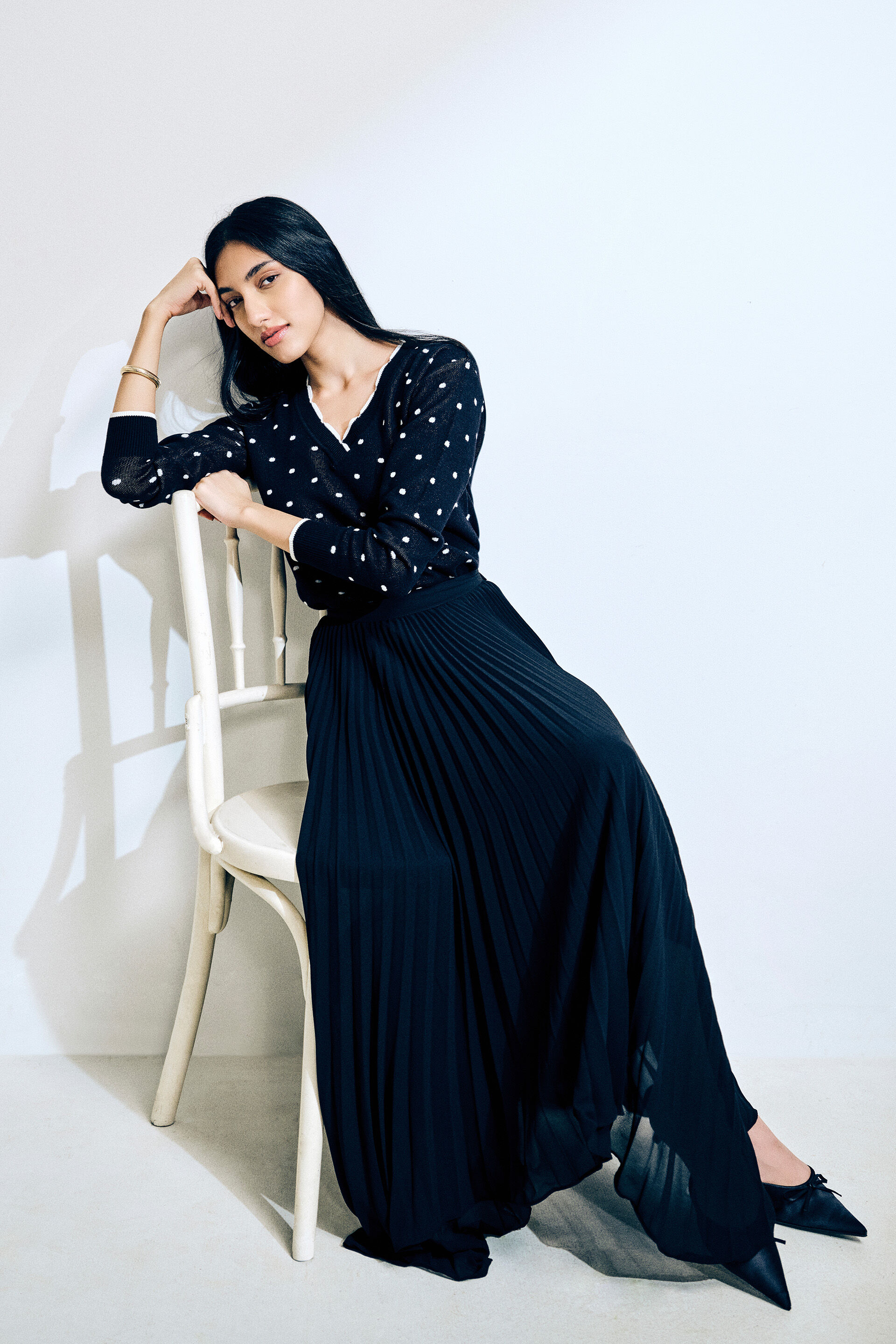 Polka Story Sweater, Black, image 3