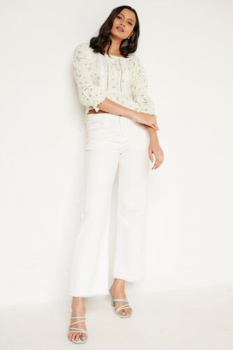 Yellow Floral Curved Top, Yellow, image 6