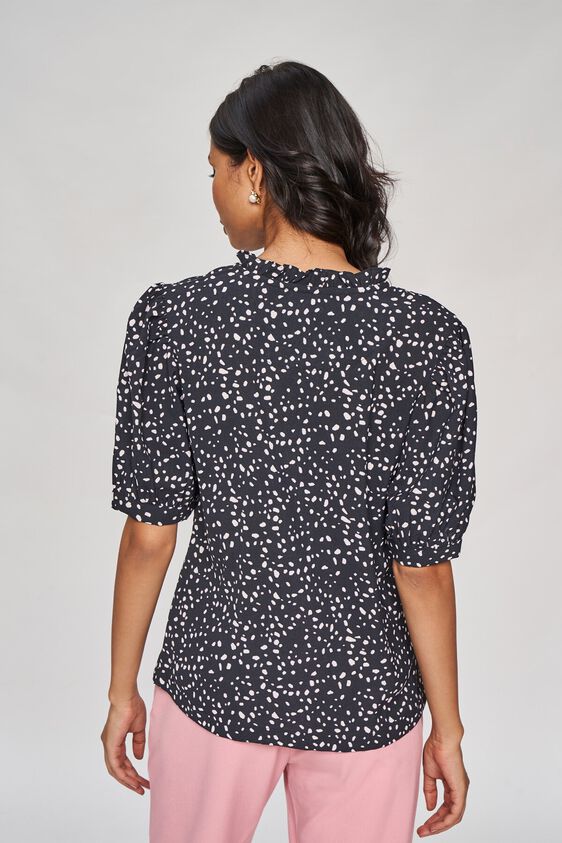 5 - Black Polka Dots Printed A-Line Top, image 5
