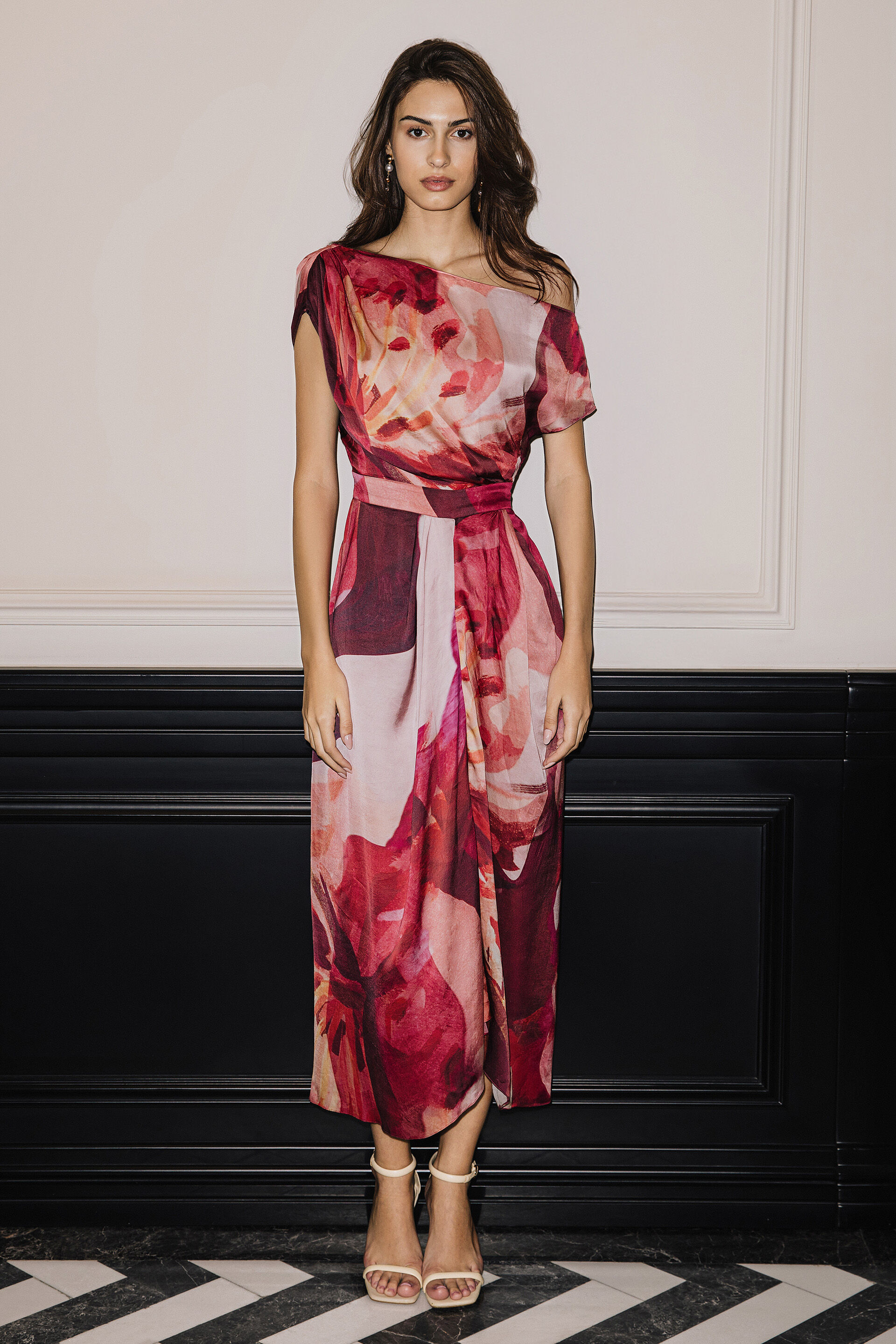 Mystic Print Modal Dress, Pink, image 3