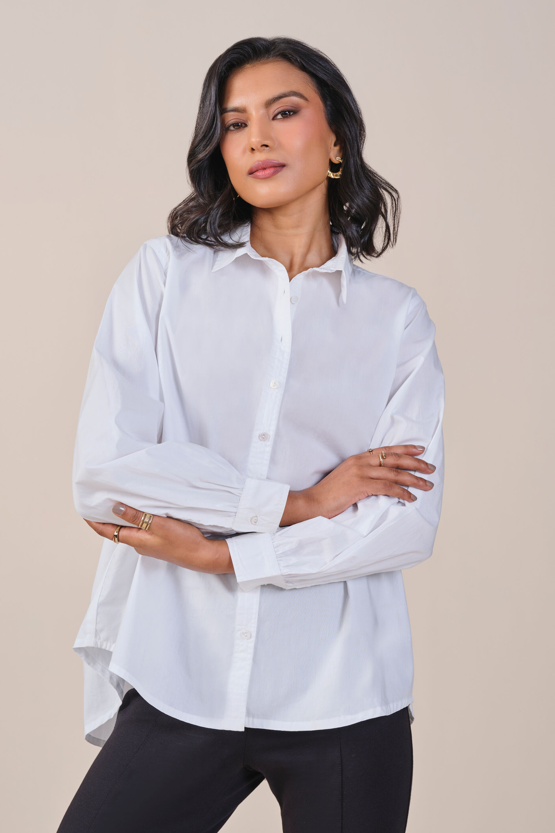Glow on Cotton Shirt, White, image 3