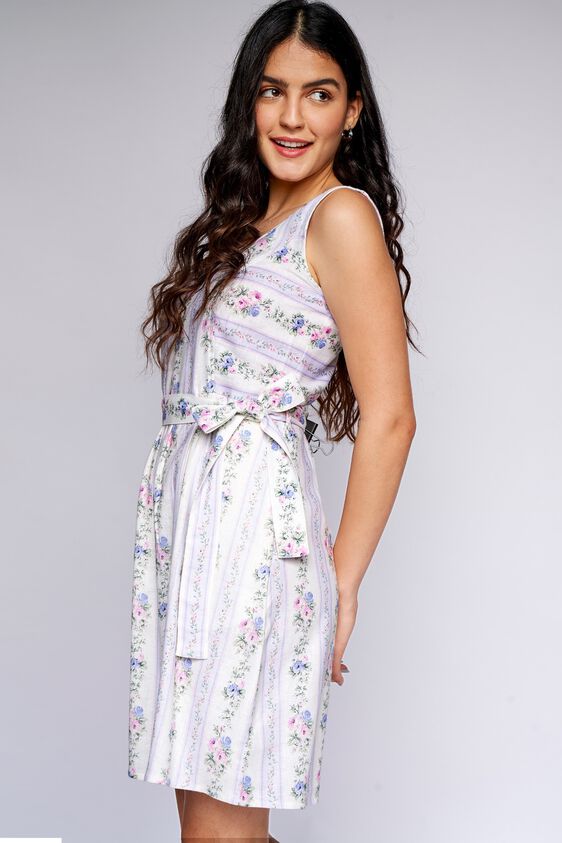 1 - White Floral Straight Dress, image 1