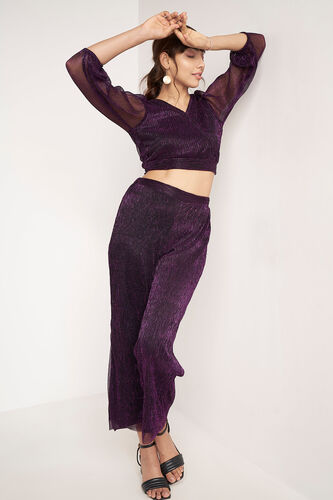 Purple Solid Flared Set, Purple, image 2