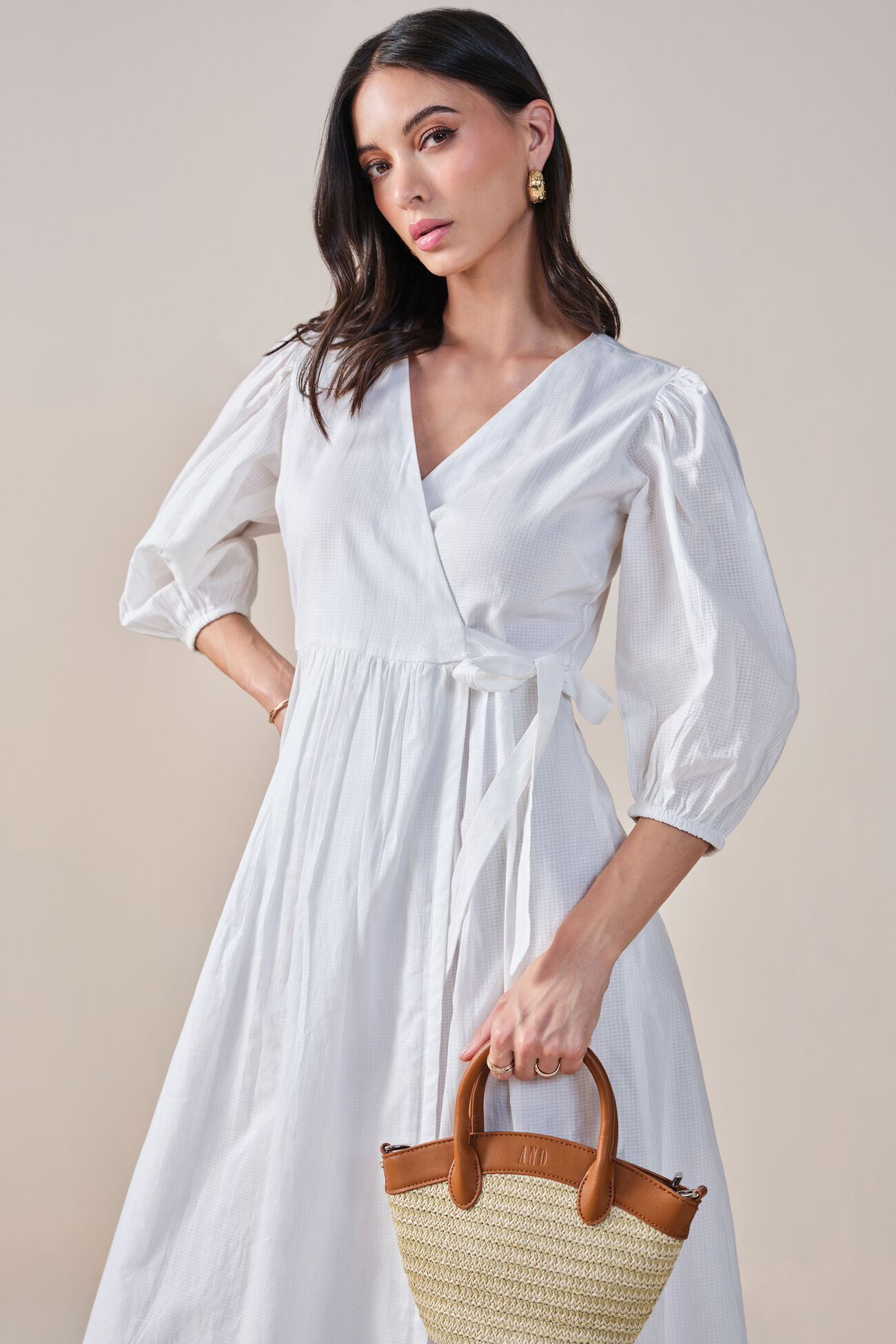 City Muse Cotton Dress, White, image 5