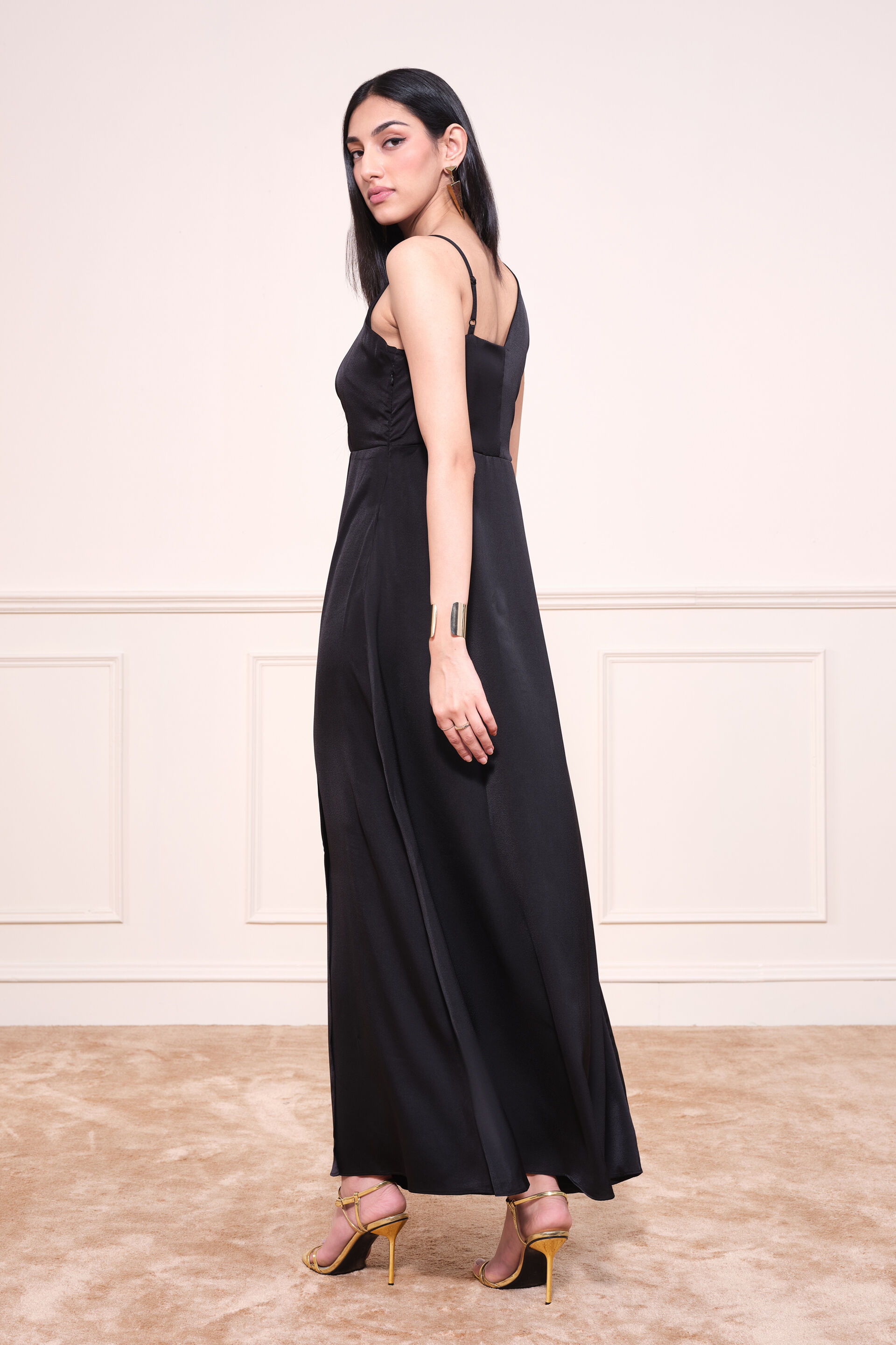 Verdant Verve Maxi Dress, Black, image 5