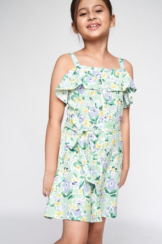 4 - Sage Green Floral Fit and Flare Dress, image 4