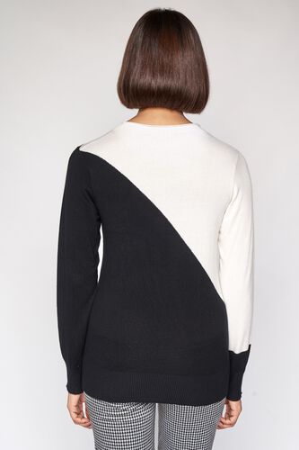 5 - Black and White Colorblocked Sweater Top, image 5