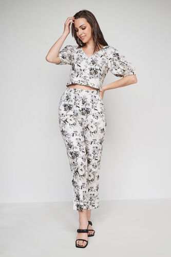 Black Floral Curved Bottom, Black, image 1