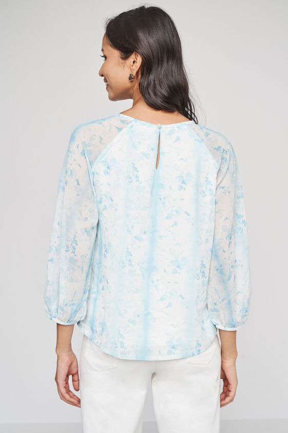 Sky Blue Regular Length Curved A-Line Top, Sky Blue, image 5