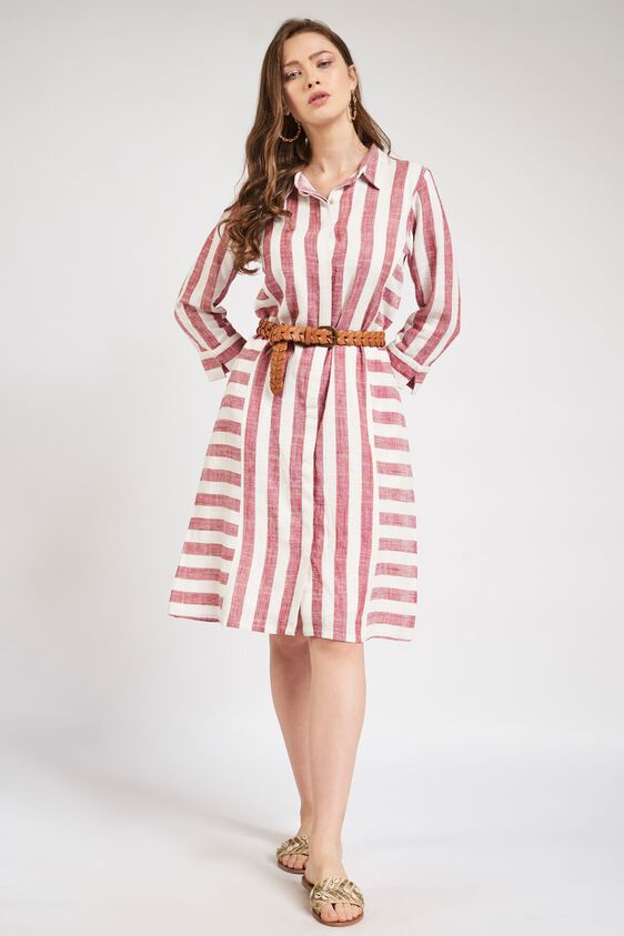 2 - Red - White Keyhole Neck Sheath Tunic, image 2