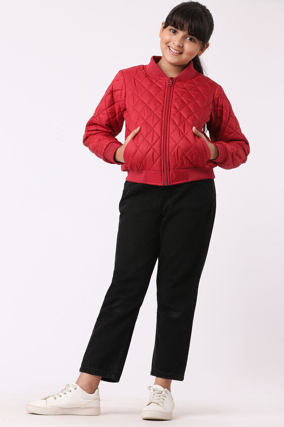 Red Self Design Straight Jacket, Red, image 3