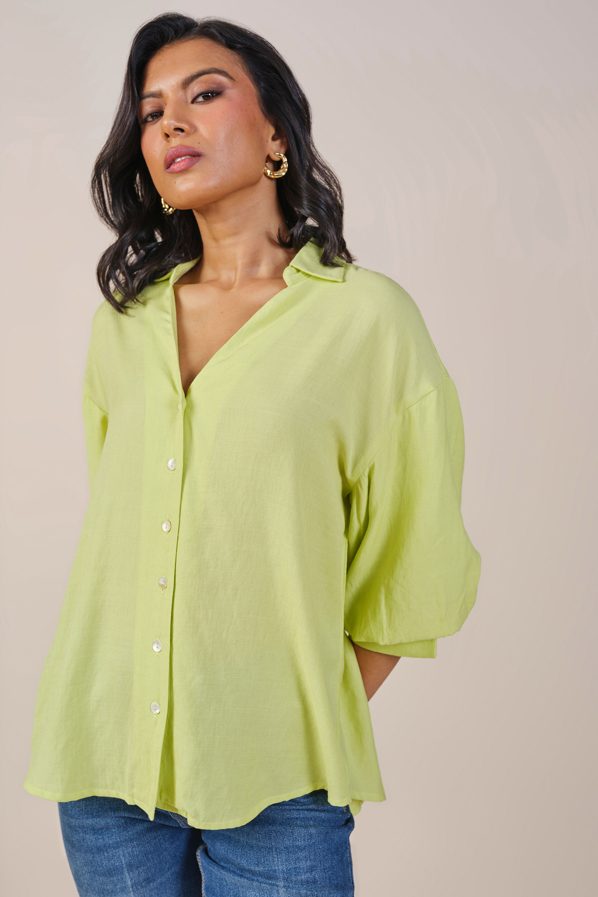 Louisa Shirt, Lime Green, image 3