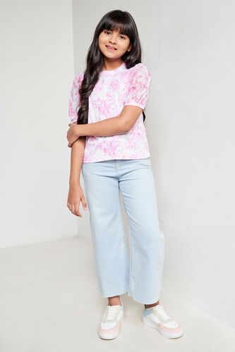 Pink Floral Straight Top, Pink, image 2
