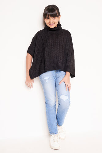 Black Solid Kaftan Top, Black, image 3