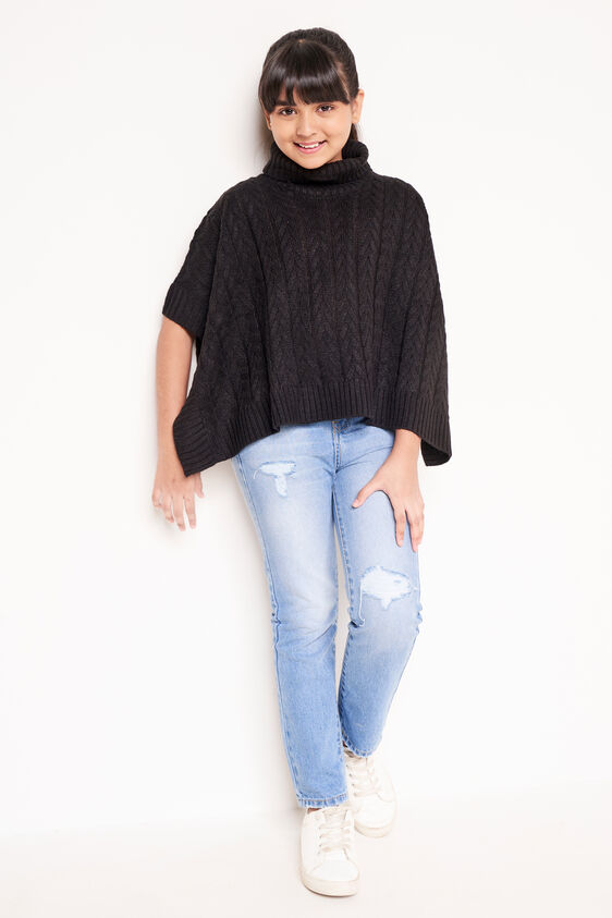 Black Solid Kaftan Top, Black, image 3