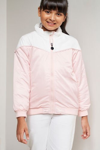 Colour blocked Straight Jacket, Light Pink, image 1