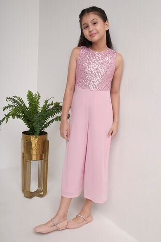 Pink Floral Flared Jumpsuit, Pink, image 1