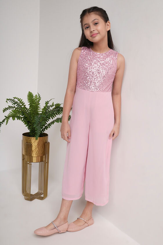Pink Floral Flared Jumpsuit, Pink, image 1