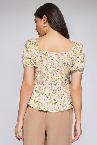 4 - Ecru Floral Fit and Flare Top, image 4