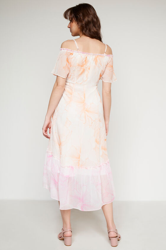 Multi Floral Flared Dress, Multi Color, image 4