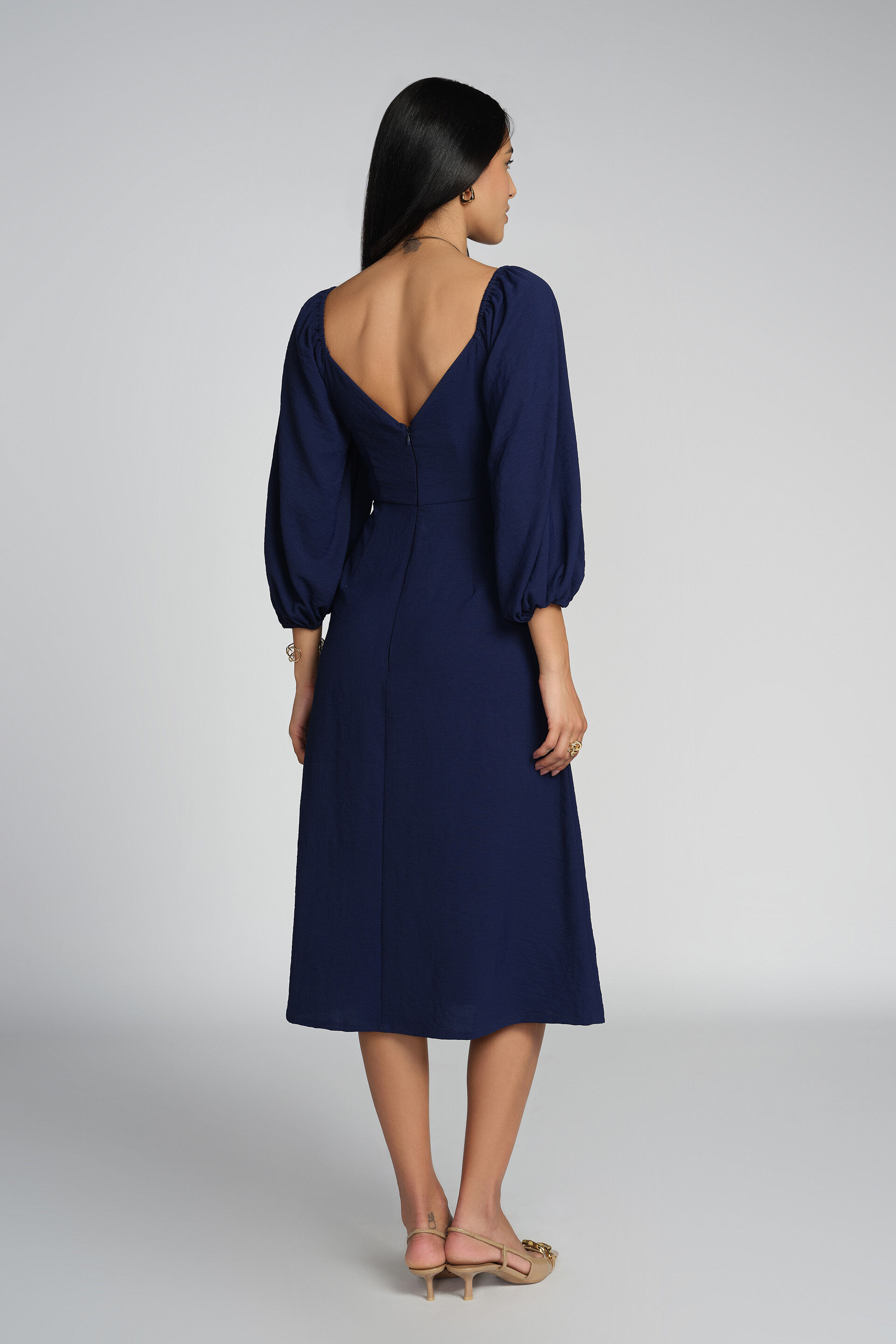 Nautica Solid Dress, Indigo, image 5
