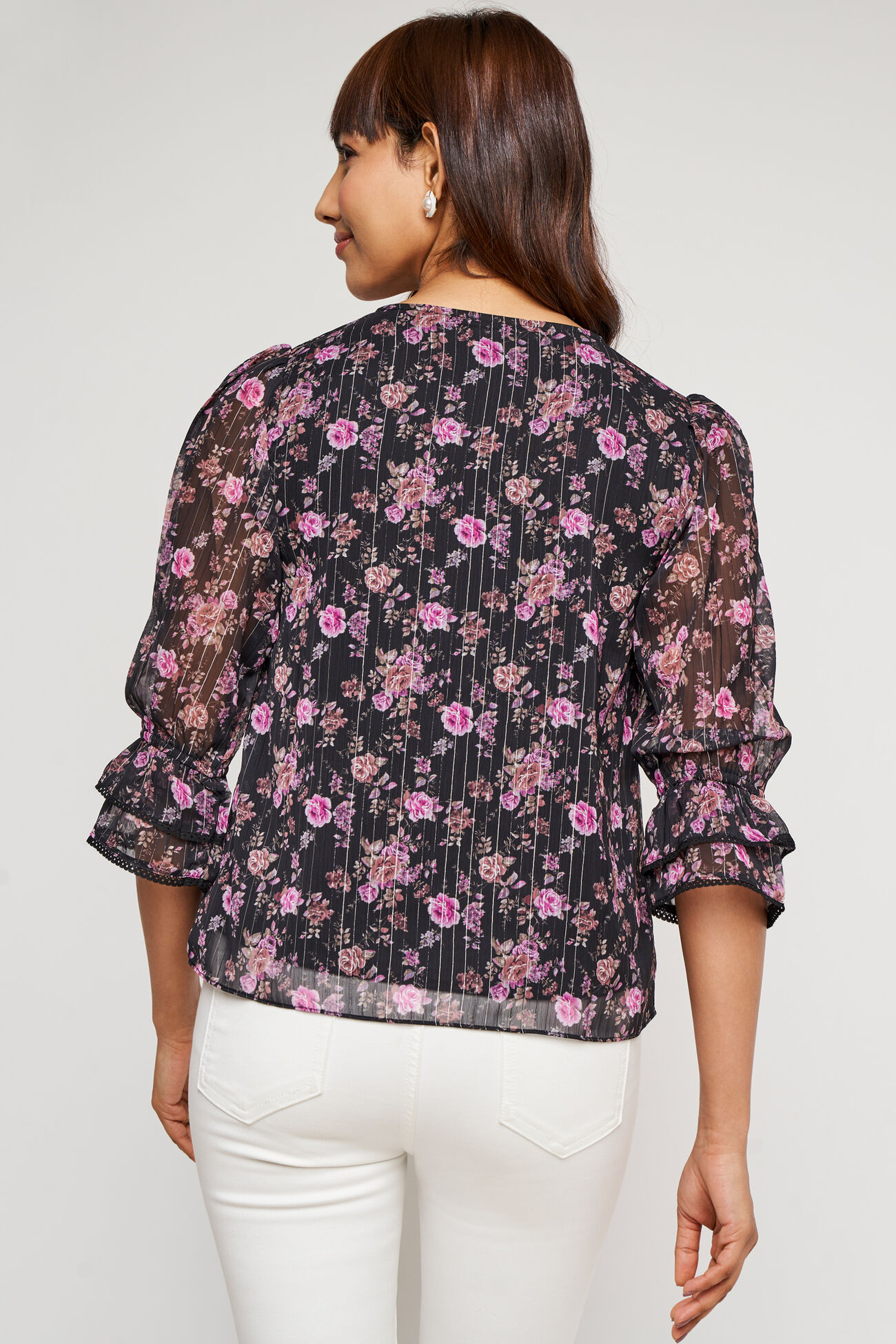 Multi Color Floral Straight Top, Multi Color, image 4