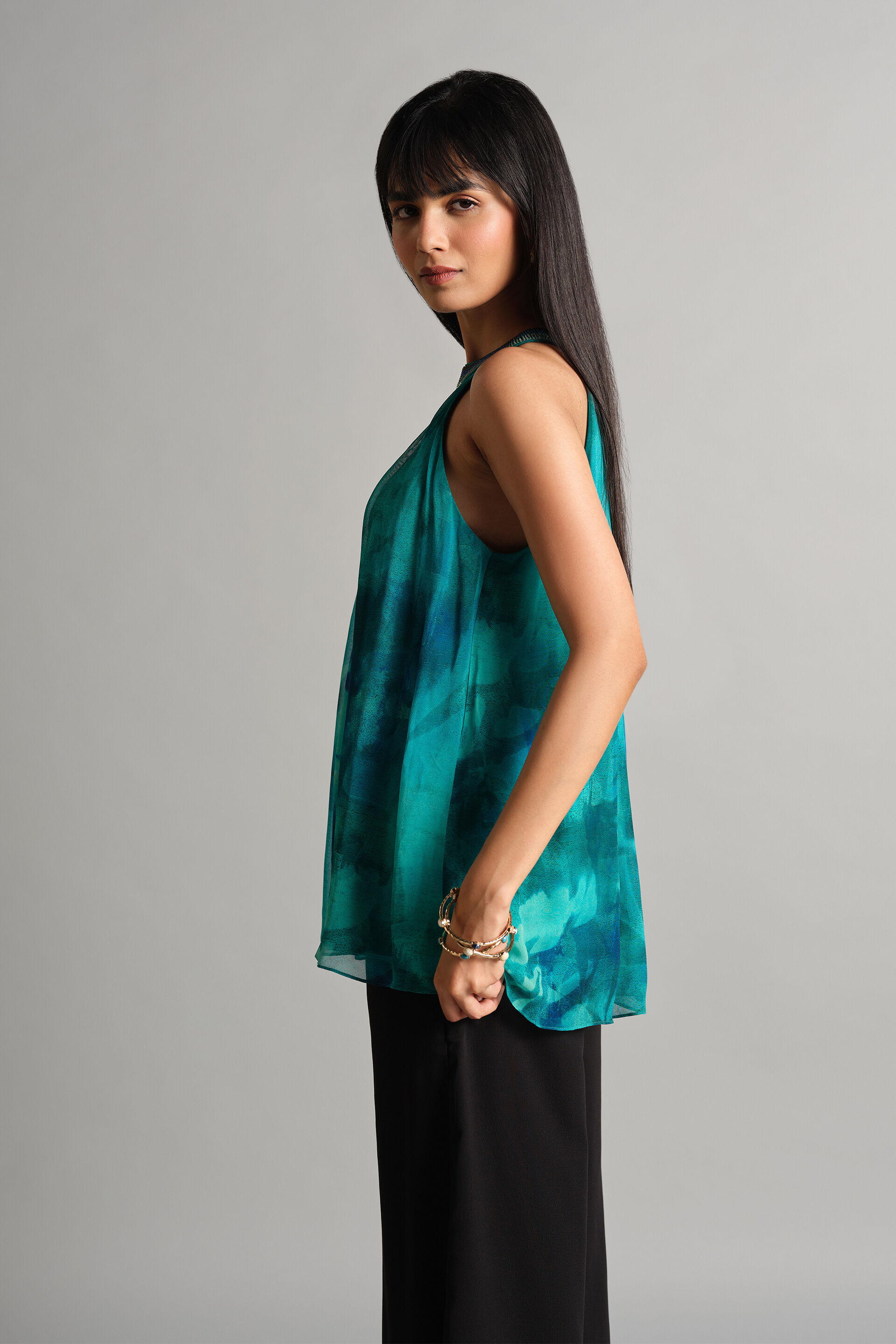 Floating Blues Halter Top, Blue, image 6