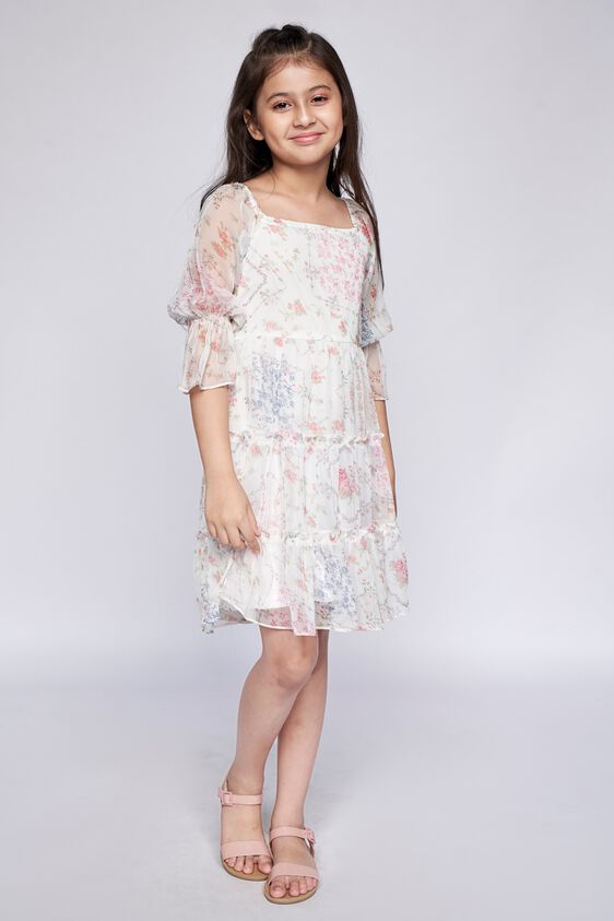 4 - White Floral Flared Dress, image 4