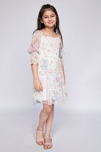 4 - White Floral Flared Dress, image 4