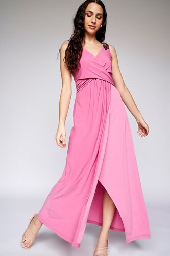 2 - Onion Pink Solid Embellished Gown, image 2