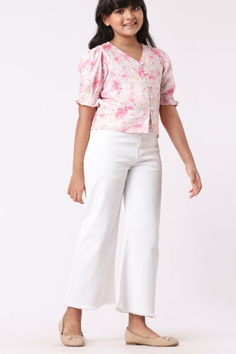 Cream and Pink Abstract Straight Top, Cream, image 4