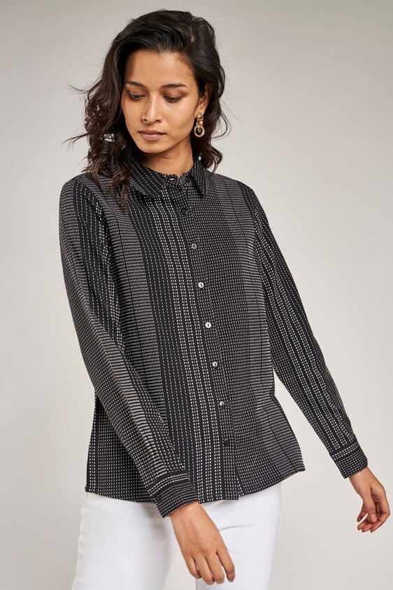 2 - Black Striped A-Line Top, image 2