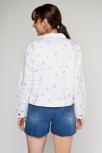 White Floral Straight Jacket, White, image 4